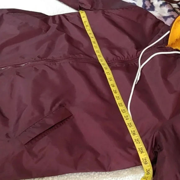 CAS Competitive Aquatic Supply Maroon Swim Parka w/ Hood Faux Fur Lined XL